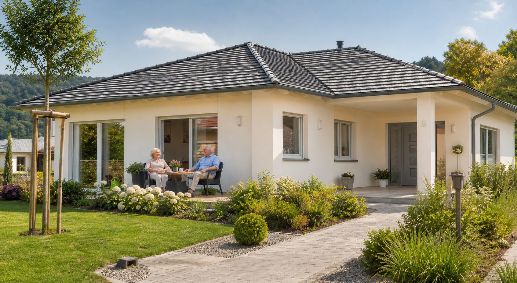 Einfamilienhaus mit Garten in deutscher Wohnlage